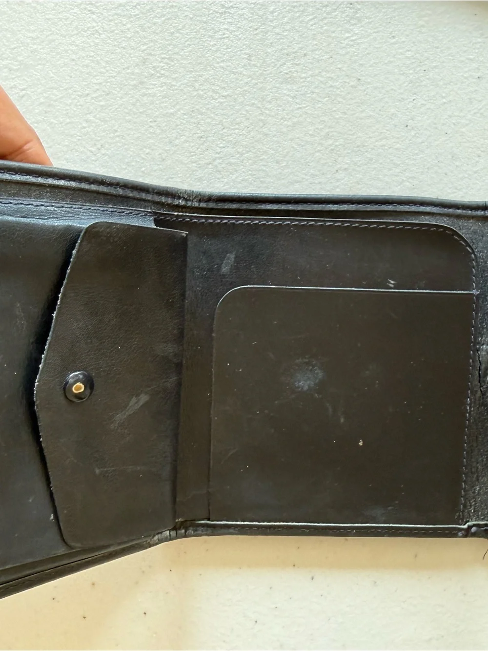 Vintage Dior Navy and Cream Monogram Compact Wallet with CD Clasp